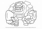 Clash Golem Clans Draw Drawing Step sketch template