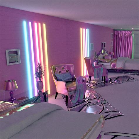 pin  elizabeth poulsen   neon bedroom neon room retro bedrooms