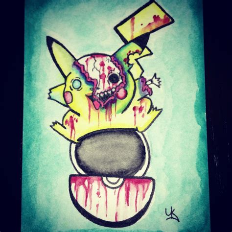 zombie pikachu trading card  unicornkiddo  deviantart