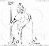 Holding Outline Coloring King Dog Illustration Thumb Royalty Djart Vetor Clip Clipart sketch template