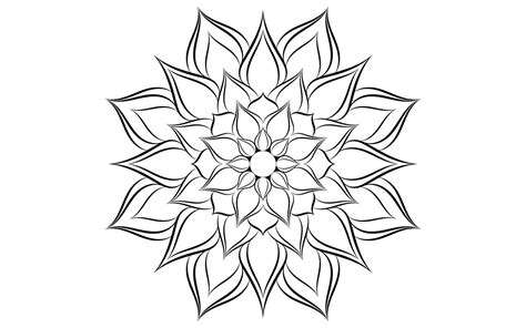 black  white floral simple mandala pattern  vector art