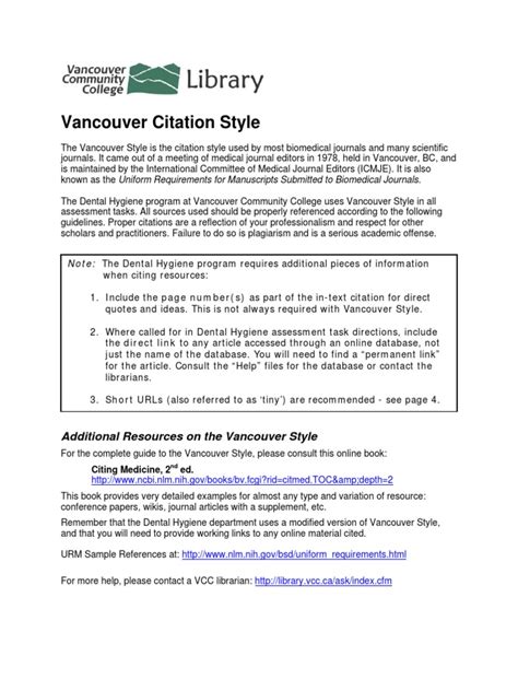 vancouver citation style