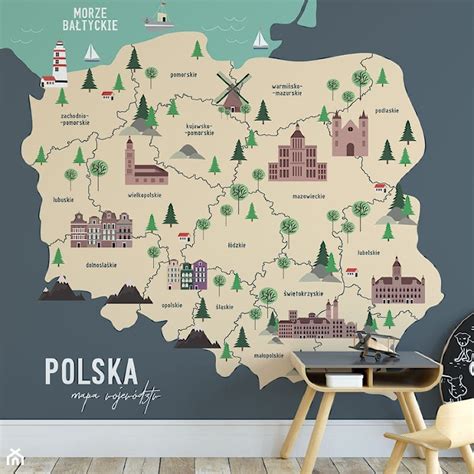 tapeta  mapa wojewodztw polski zdjecie od ubierz swoje sciany homebook