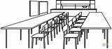 Classroom Coloring Clipart Colouring Chair Chairs Tables Pages Table Printable Elements Drawing Puzzle sketch template