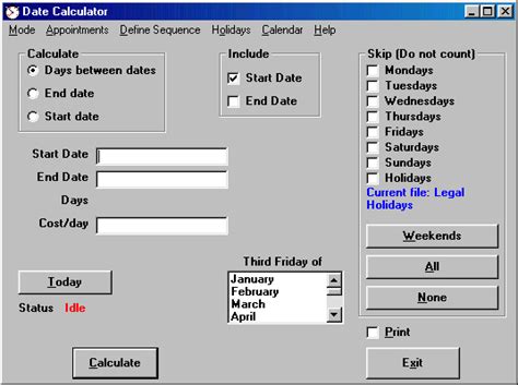 date calculator calculate  number  days