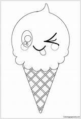 Kawaii Ice Coloring Cream Pages Cone Printable Para Cute Desenhos Colorir Coloringpagesonly Color Online Gelados Da Food Sorvete Imagens Print sketch template