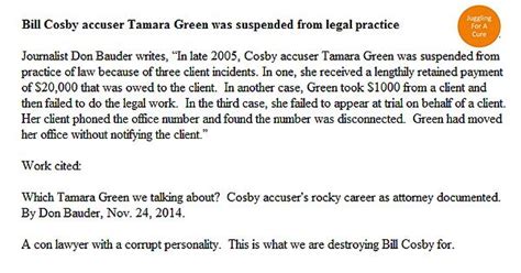 bill cosby accuser tamara green was suspended from legal