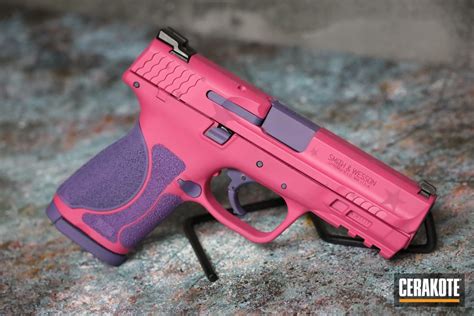 smith wesson mp  pistol cerakoted  sig pink  bright purple cerakote