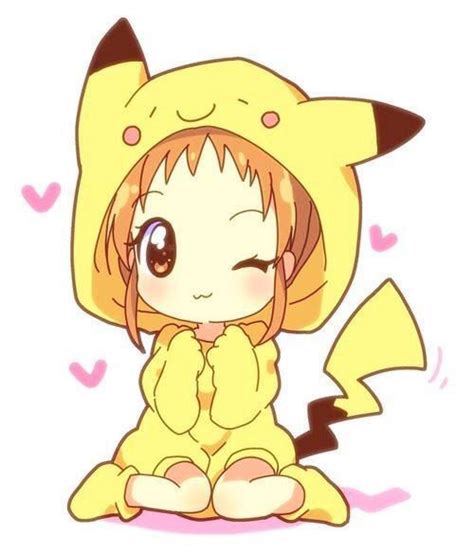 pikachu   girl anime chibi kawaii chibi manga anime anime art