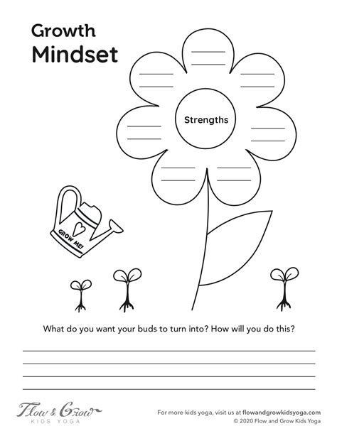 growth mindset worksheet instant  flow  grow kids yoga