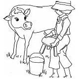 Milking Cow Coloring Pages Little Chair Put Farmer Before Dog His sketch template