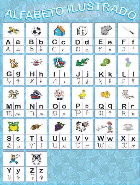 alfabeto completo ilustrado  imprimir edukita