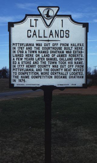 virginia highway marker callands colonial history