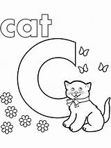 Coloring Malvorlagen Buchstaben Cat sketch template