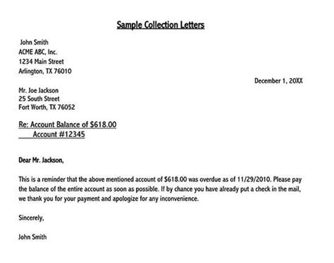 effective debt collection letter samples   write