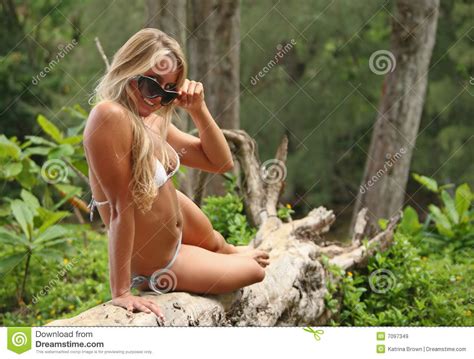 pretty blonde with sunglasses outdoors stock image image