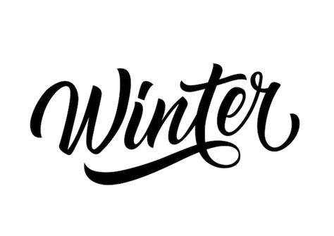 vector winter lettering
