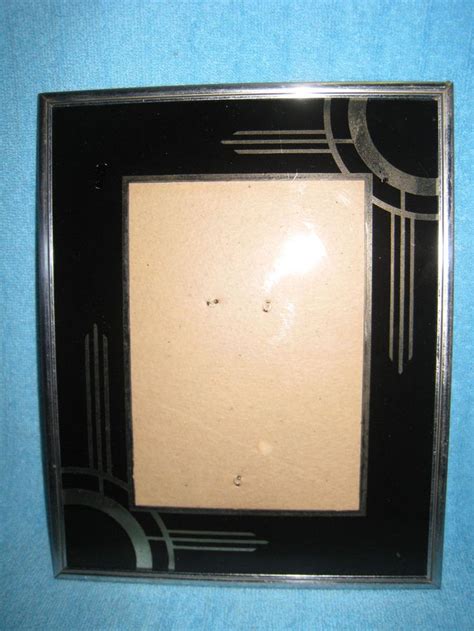 Vintage Art Deco Glass Picture Frame Reverse Painted Easel Back 8 X 10