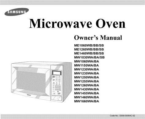 samsung microwave user manual