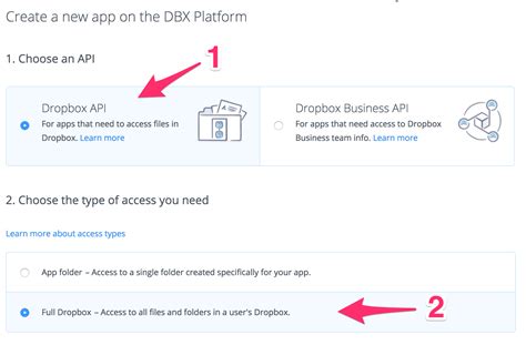 create app key access token   dropbox account prevent direct access