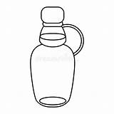 Syrup Outline Bottle Maple Traditional Illustration Vector Preview sketch template