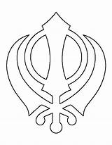 Khanda Sikh Sikhism Patternuniverse sketch template