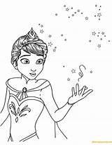 Elsa Crown Wearing Pages Coloring Online Color Coloringpagesonly sketch template