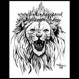 Coloring Lion Roar Poster Create sketch template