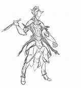 Warframe Lex Overlord Olkin Coloring Excalibur sketch template
