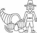 Coloring Plenty Horn Pilgrim Thanksgiving Autumn Fall Horns Print Bigactivities Activity Great sketch template