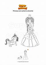 Unicornio Princesa Cachorro Supercolored sketch template
