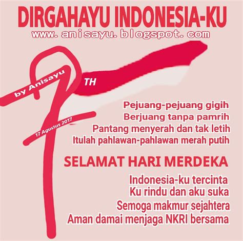 puisi cinta  anisayu puisi pantun hut ri dirgahayu republik indonesia