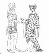 Coloring Medieval Pages Age Clothing Renaissance Fashion Historical Adult sketch template