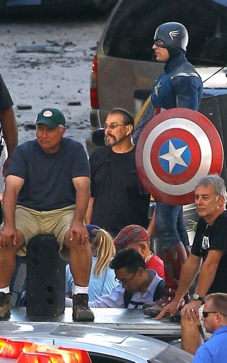 the avenger set photos featuring chris evans as captain