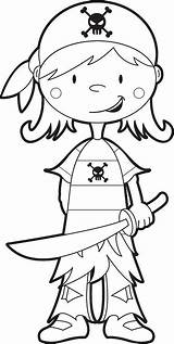 Pirate Girl Template Colour Coloring Pages Pirates Colouring Boy Preschool sketch template