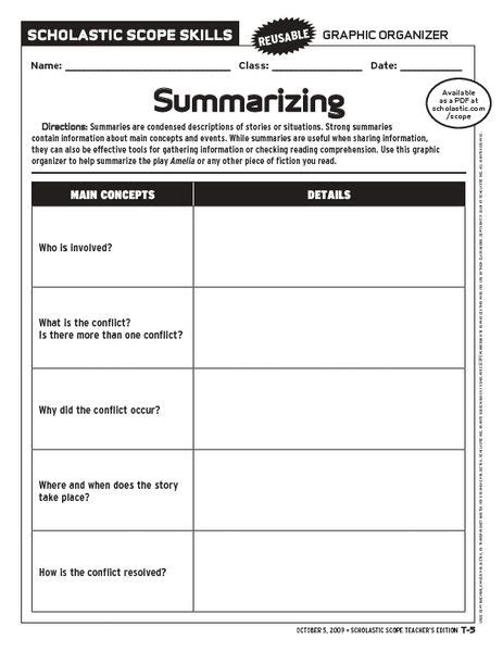 summarizing practice worksheet