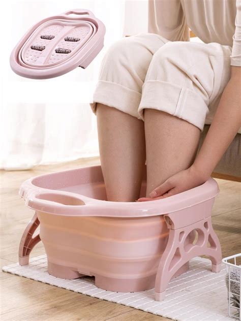 Collapsible Plain Foaming Feet Massage Shower Bucket Plastic Foot Bath