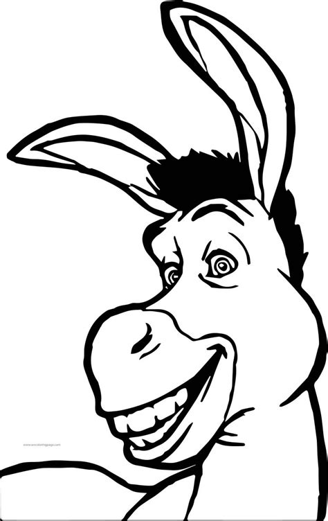 shrek donkey face coloring page wecoloringpagecom