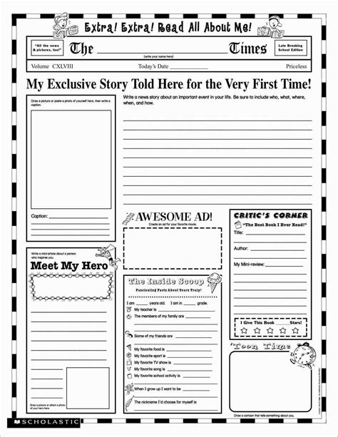 biography report template learning poster school worksheets teaching