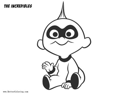 baby jack jack incredibles coloring pages coloringpages