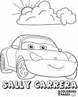 Sally Coloring Carrera Cars Movie Printable Print sketch template