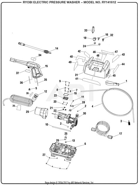 homelite ry electric pressure washer mfg      rev parts diagram