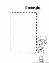 Rectangle Coloring Shapes Pages Color Printable Education sketch template