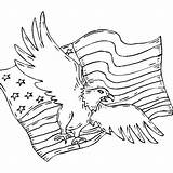 Coloring Flag United States Pages Eagle American America Drawing Printable Patriotic Colouring Usa Adult Kids Bald Print Symbols Vector Adults sketch template