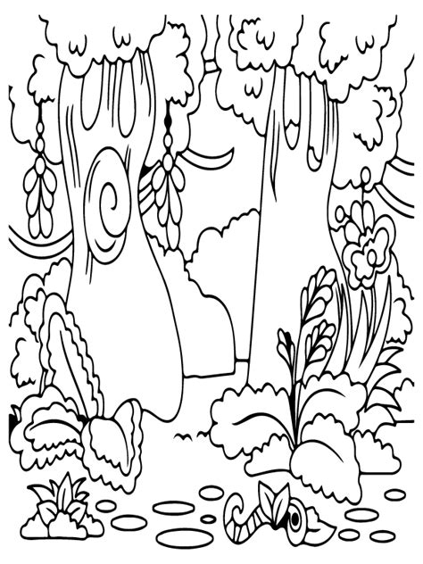 forest bushes  trees coloring page  printable coloring pages