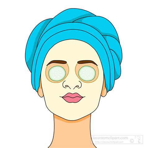 beauty cosmetics clipart woman with facial mask classroom clipart