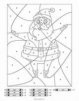 Christmas Number Color Kids Coloring Pages Worksheets Numbers Santa Printable Simple Colors Simpleeverydaymom sketch template