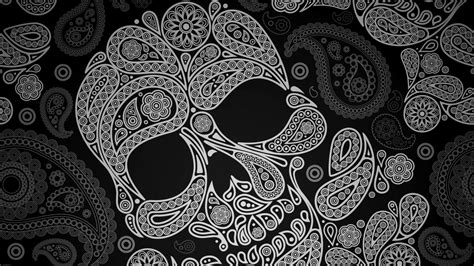 girly sugar skull wallpaper paisley skull wallpaper