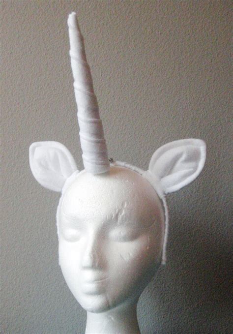 unicorn ears horn white etsy