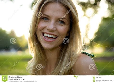 toothy smile blonde girl royalty free stock images image